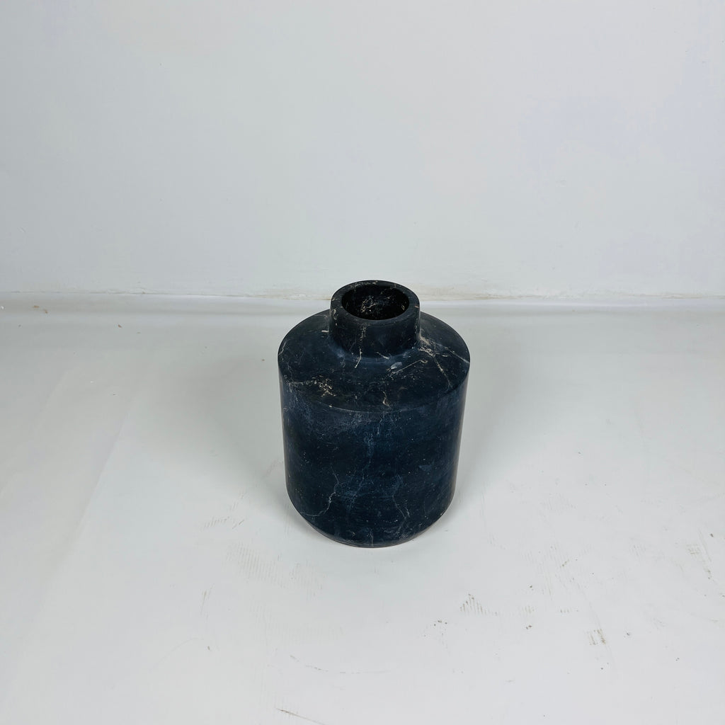 Wide Bottom Black Vase