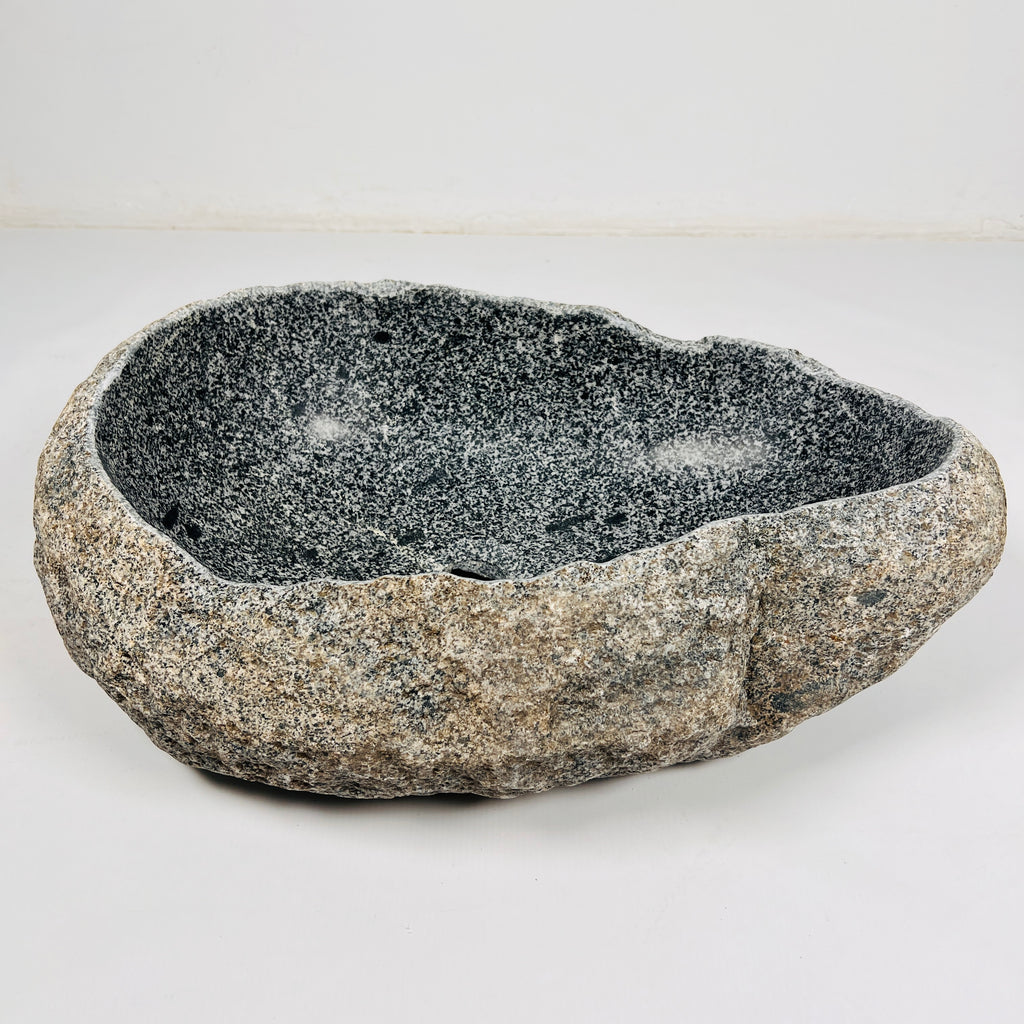 Dark Grey Spotted River Stone Sink