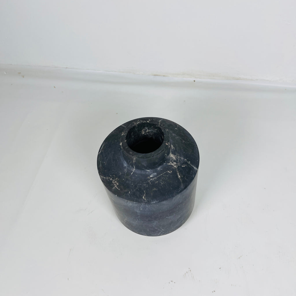 Wide Bottom Black Vase