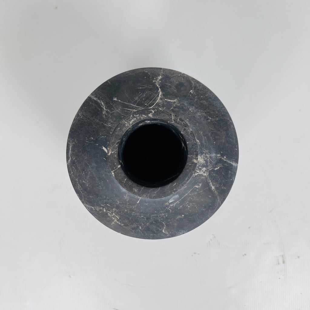 Wide Bottom Black Vase