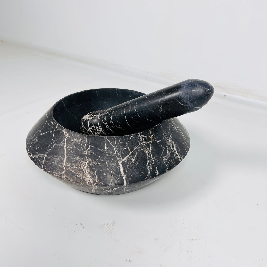 Golden Streaked Mortar & pestle