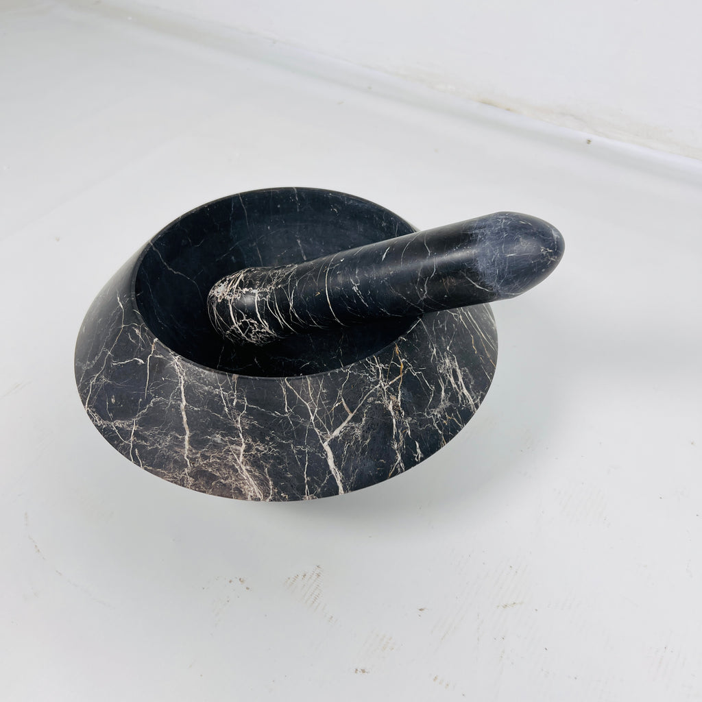 Golden Streaked Mortar & pestle