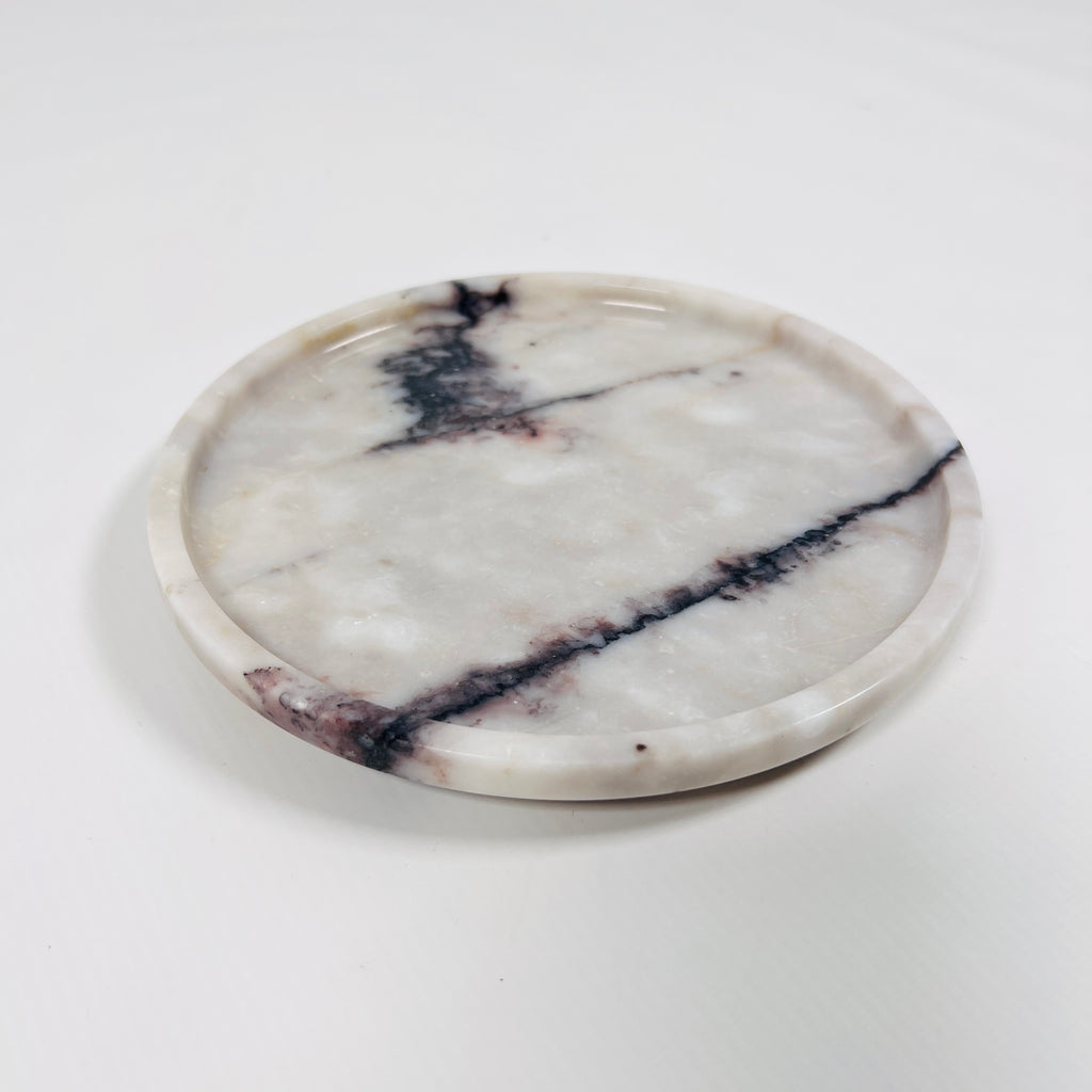 Red And White Marble Plate