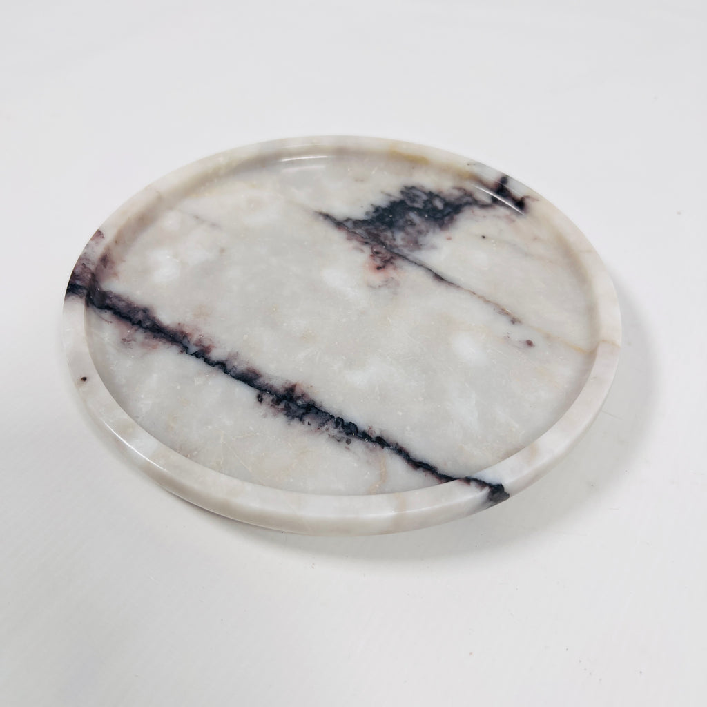 Red And White Marble Plate