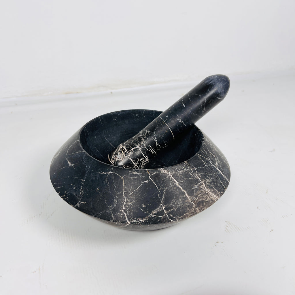 Golden Streaked Mortar & pestle