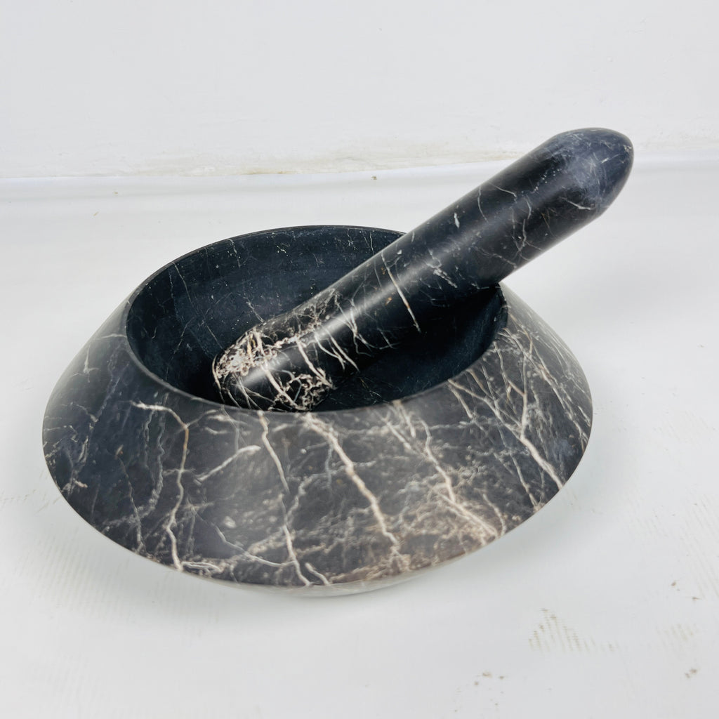 Golden Streaked Mortar & pestle