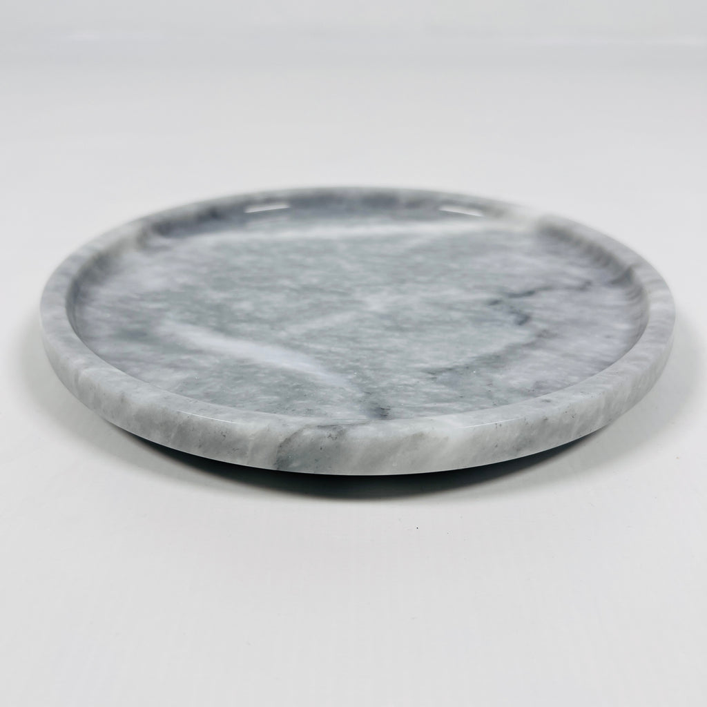 Dark Grey Blotched Marble Plate