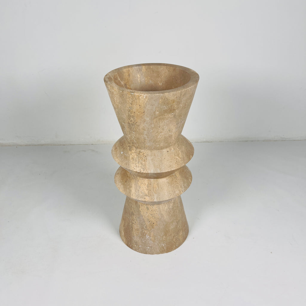 Travertine Ringed Vase (Large)