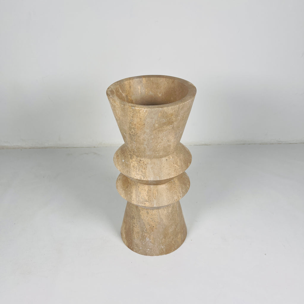 Travertine Ringed Vase (Large)