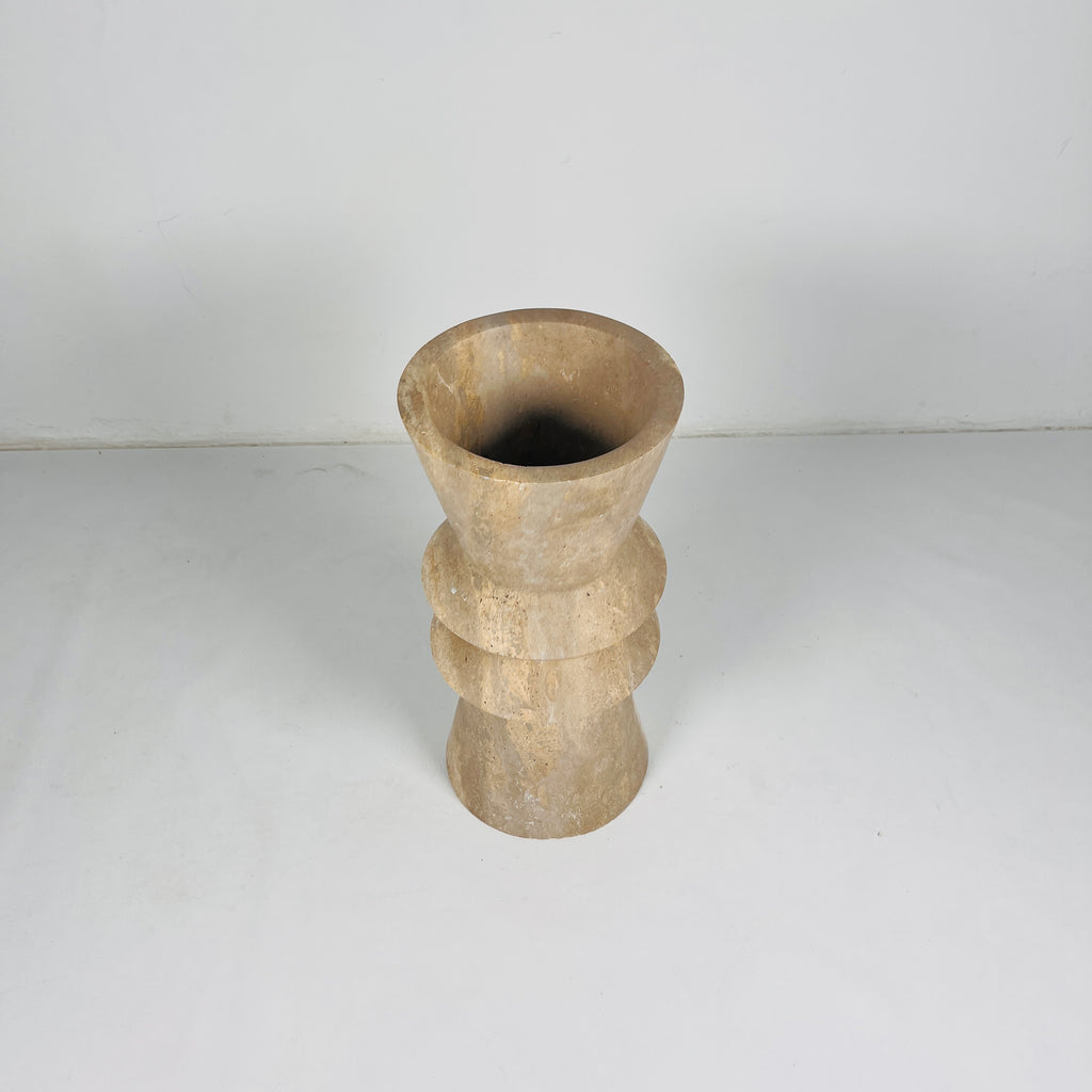 Travertine Ringed Vase (Large)