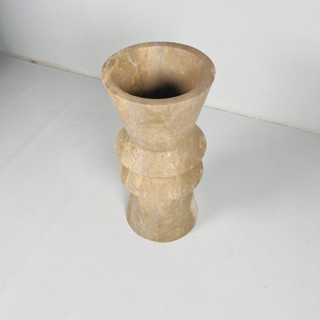 Travertine Ringed Vase (Large)