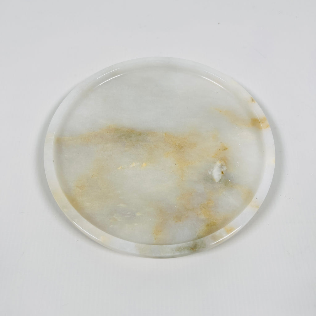 White And Yellow Onyx Plate