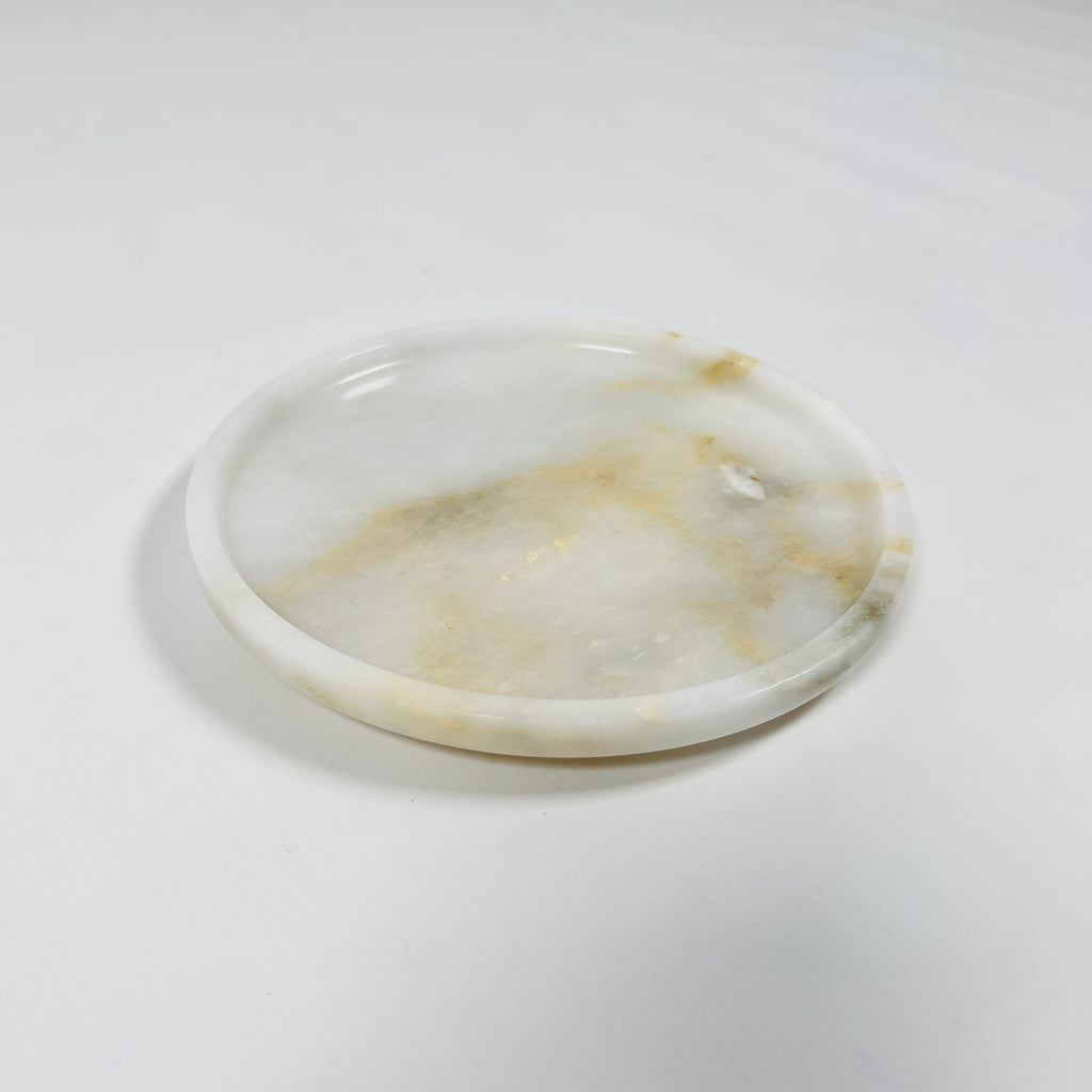 White And Yellow Onyx Plate