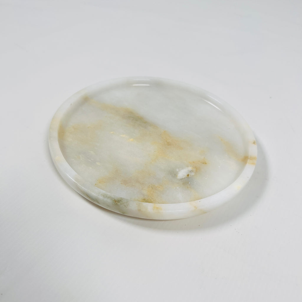 White And Yellow Onyx Plate