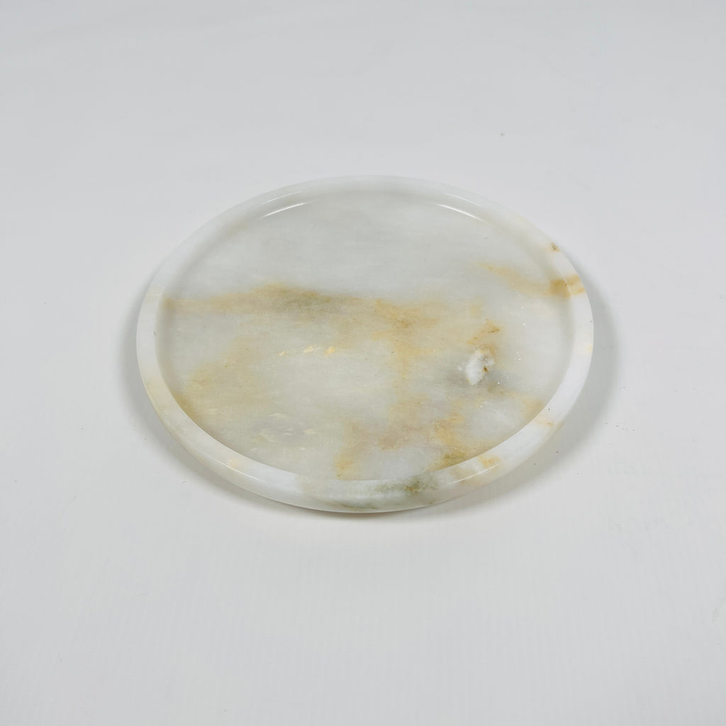 White And Yellow Onyx Plate