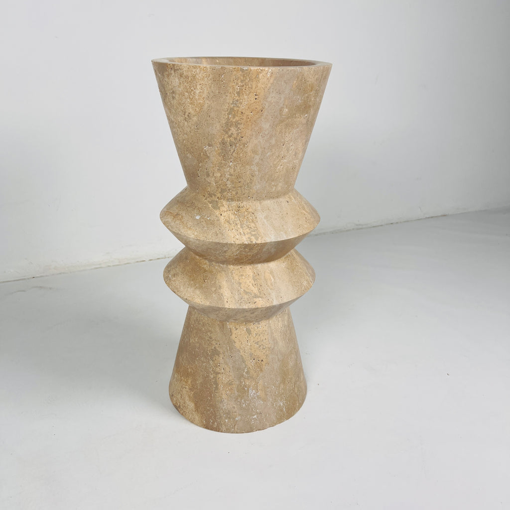 Travertine Ringed Vase (Large)