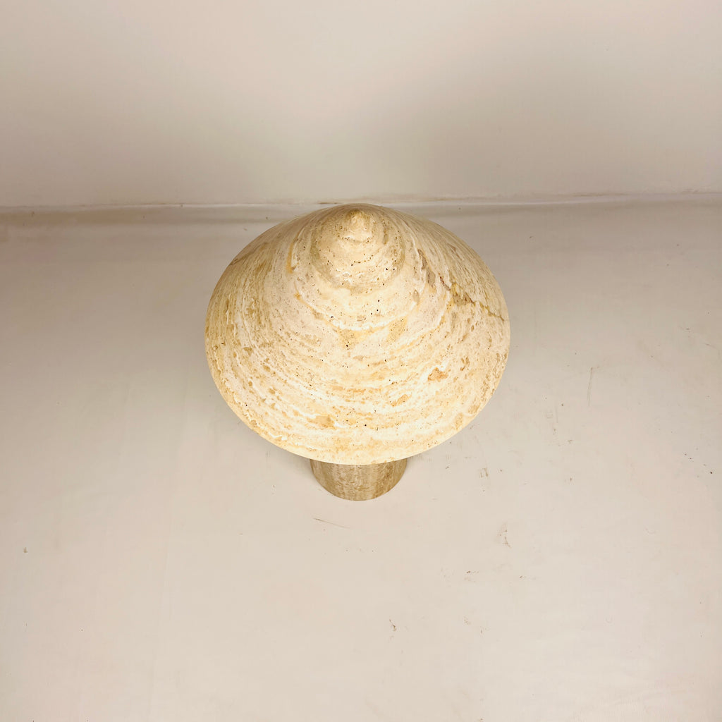 Cone-Head Travertine Table Lamp