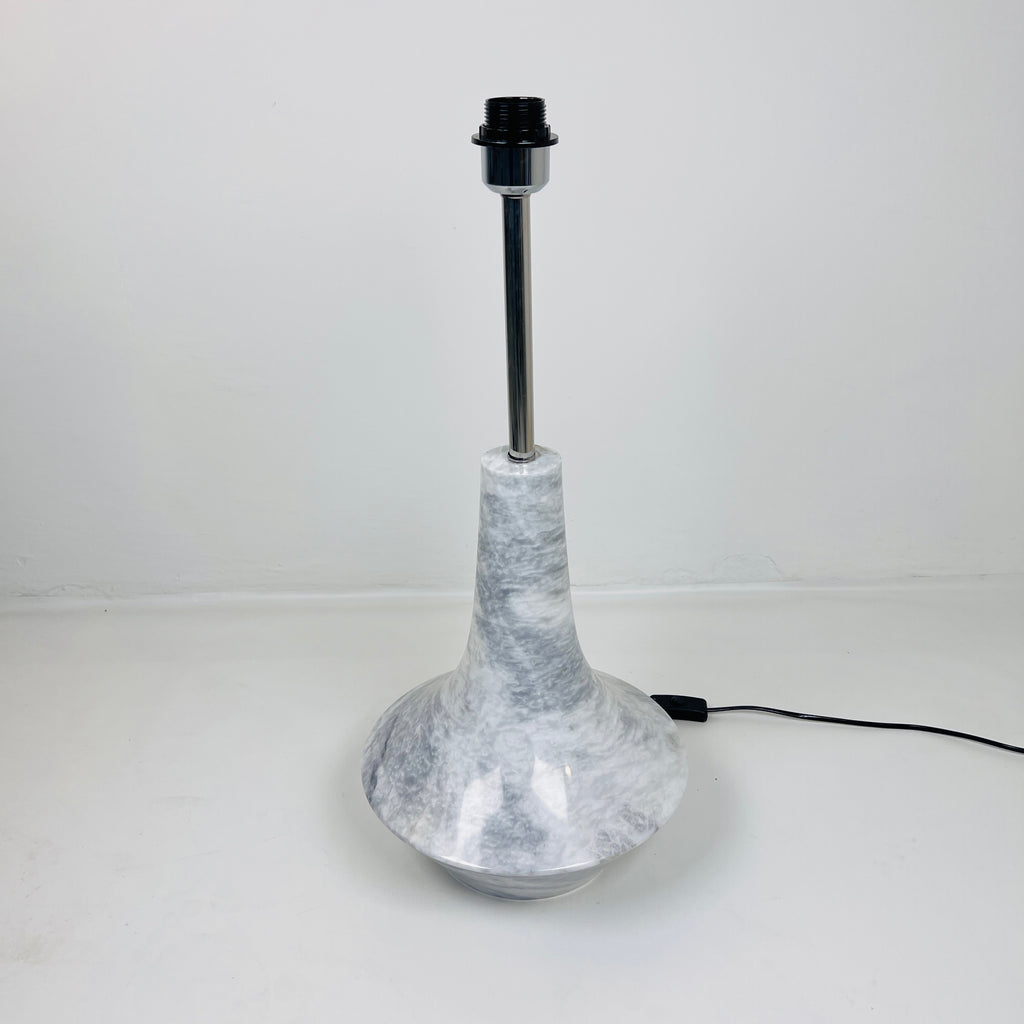 Bulged Saucer Grey Streaked Splashed Table Lamp