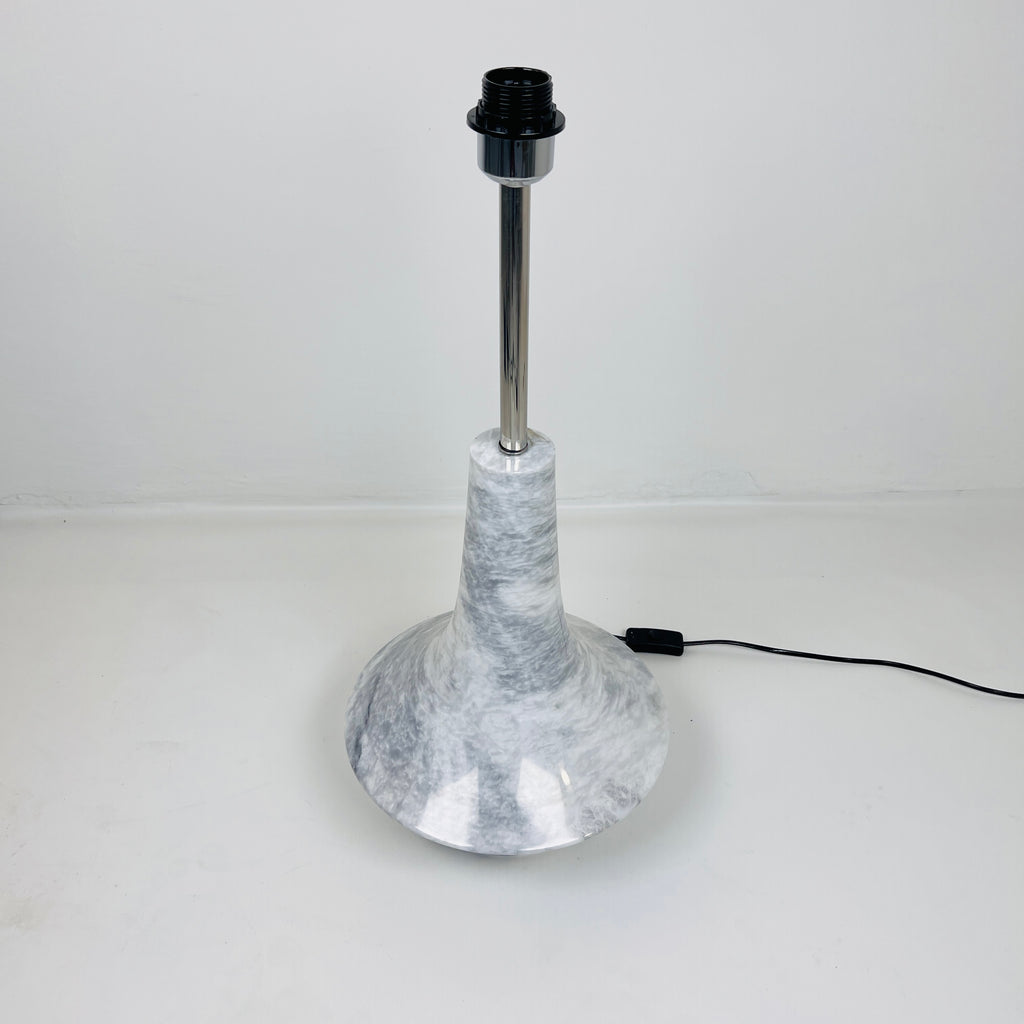 Bulged Saucer Grey Streaked Splashed Table Lamp