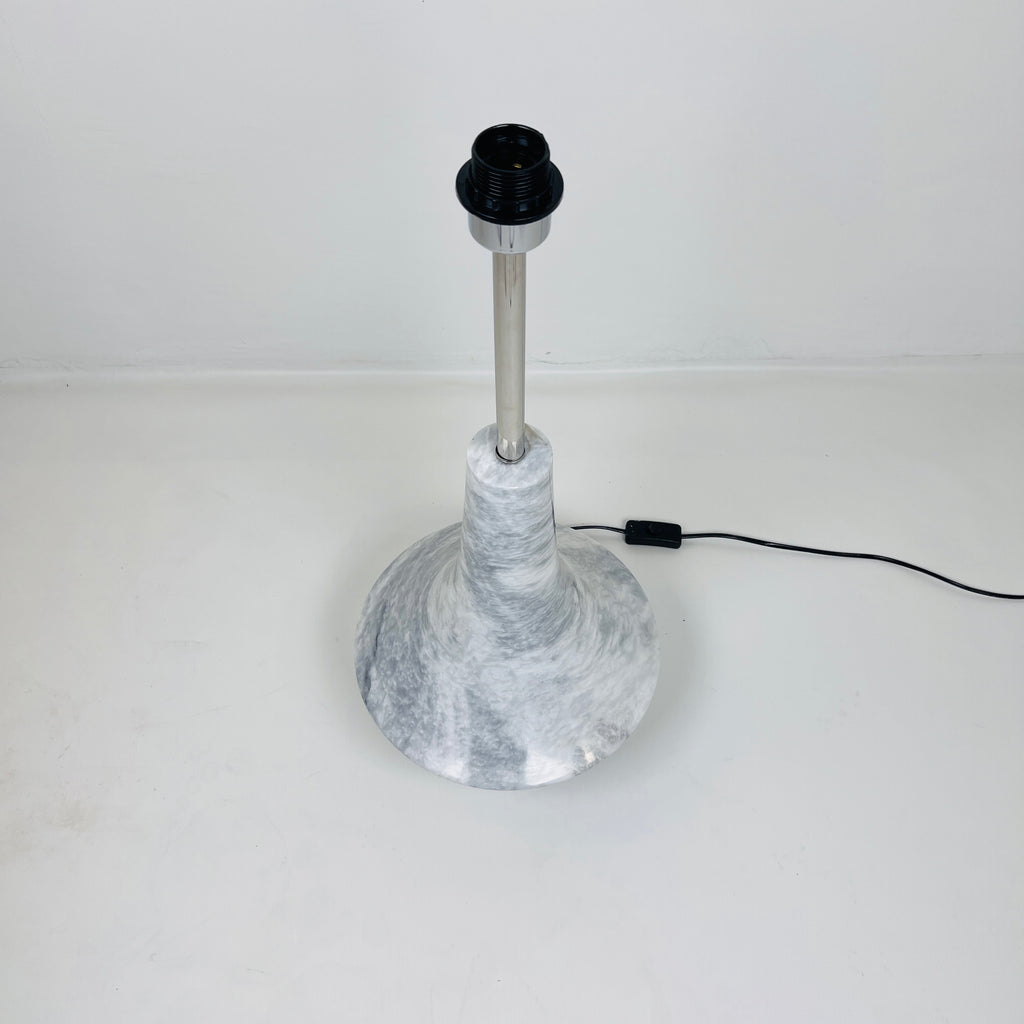 Bulged Saucer Grey Streaked Splashed Table Lamp