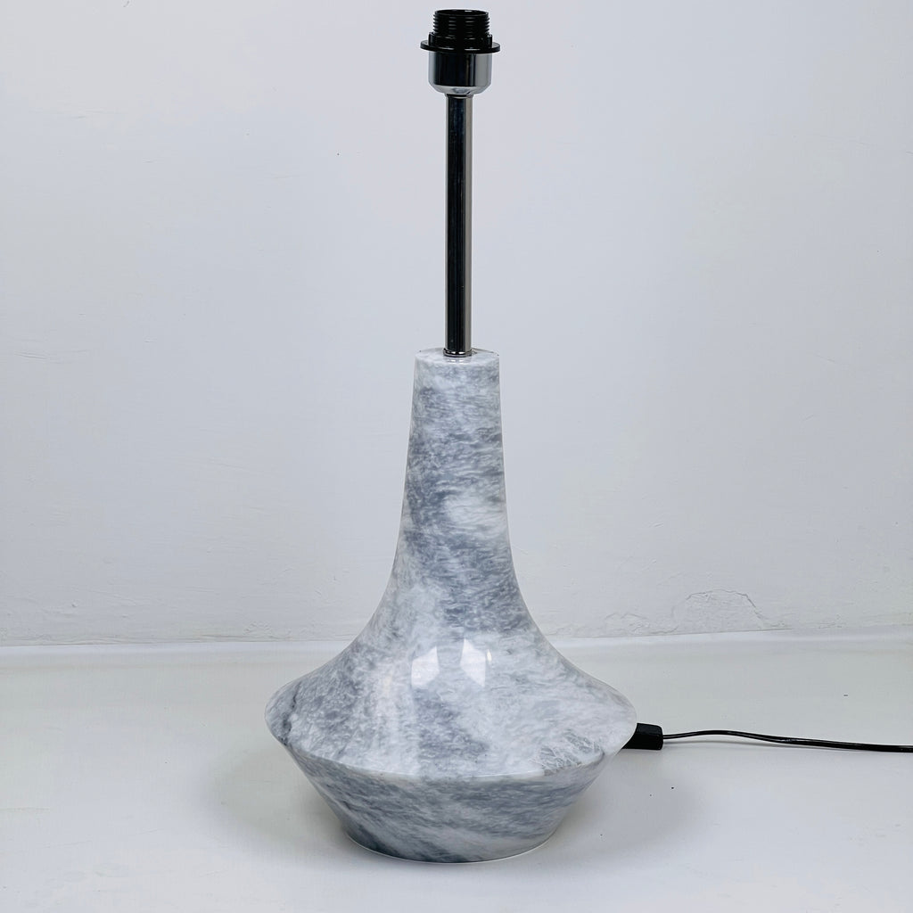 Bulged Saucer Grey Streaked Splashed Table Lamp