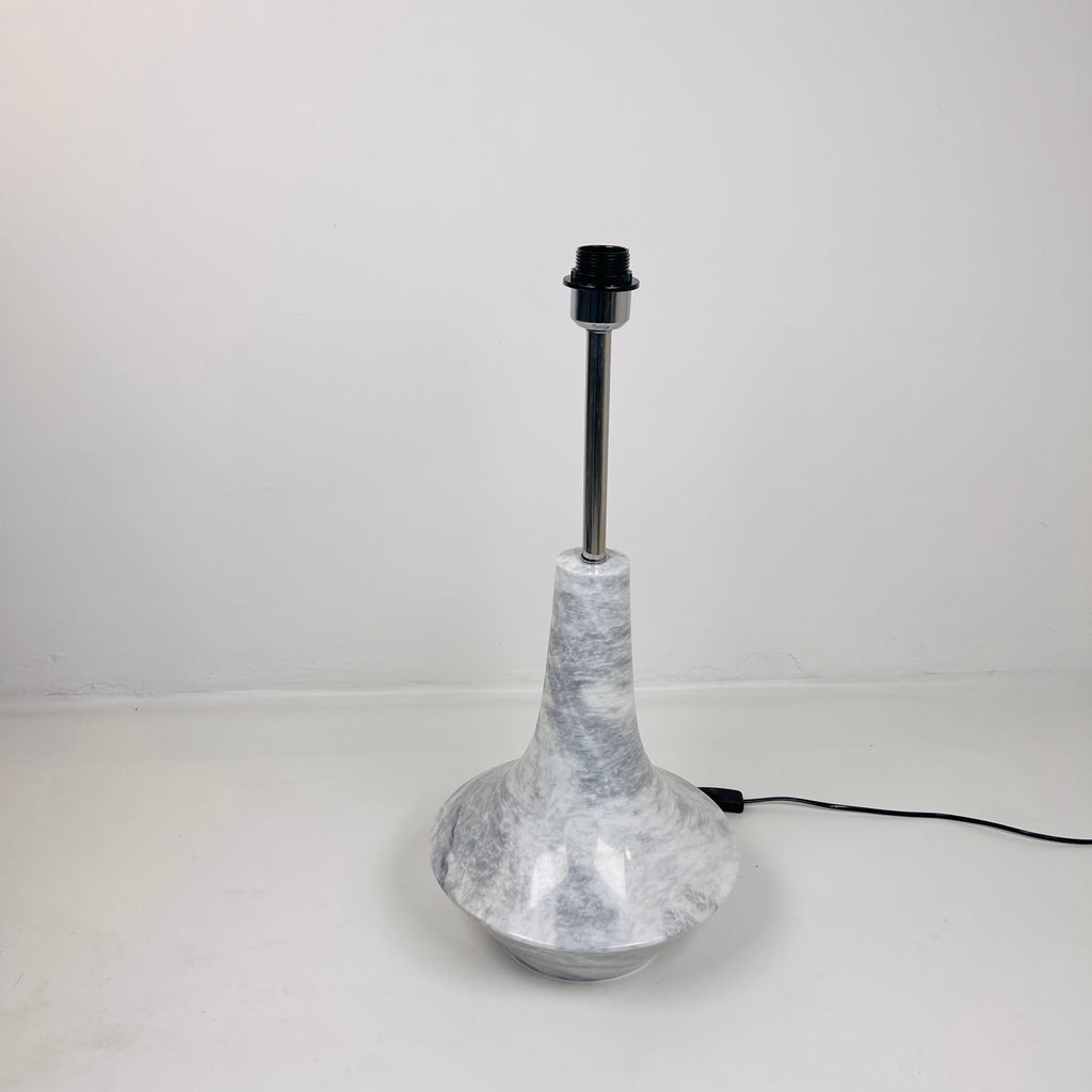 Bulged Saucer Grey Streaked Splashed Table Lamp