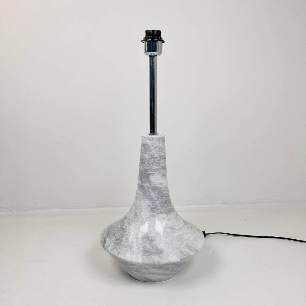 Bulged Saucer Grey Streaked Splashed Table Lamp