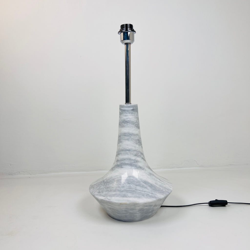 Bulged Saucer Grey Streaked Splashed Table Lamp