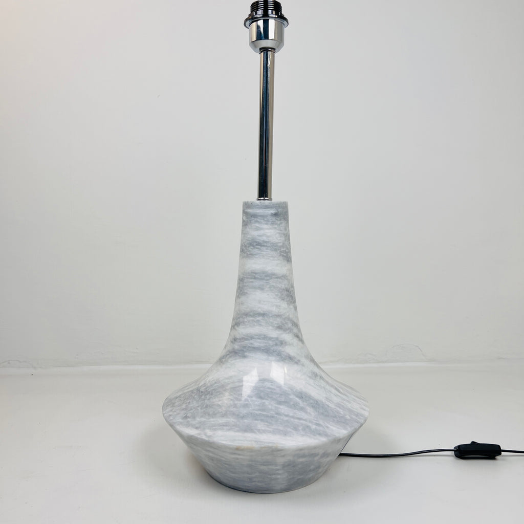 Bulged Saucer Grey Streaked Splashed Table Lamp