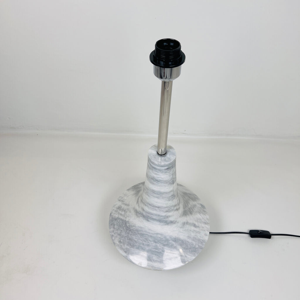 Bulged Saucer Grey Streaked Splashed Table Lamp