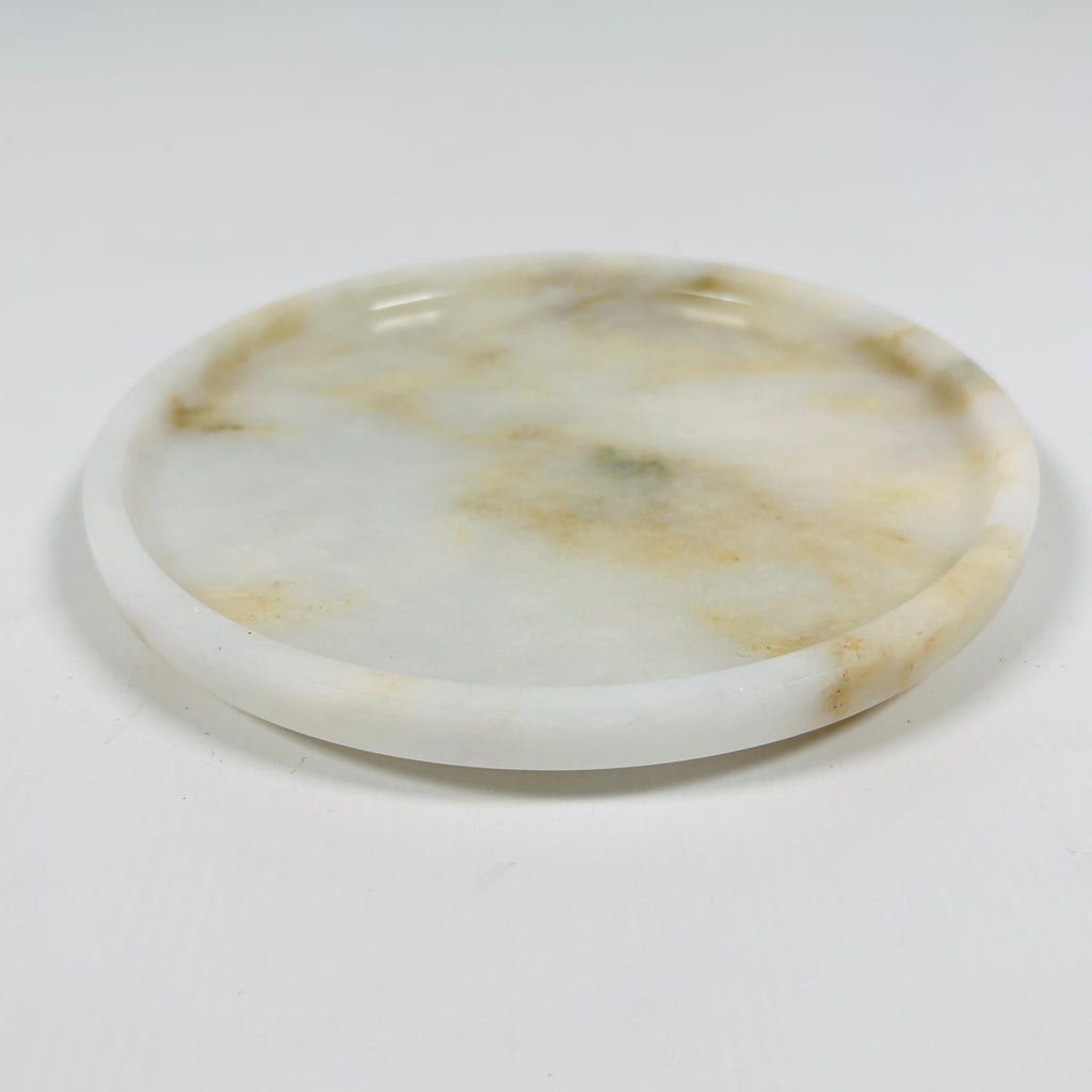 White And Yellow Onyx Plate