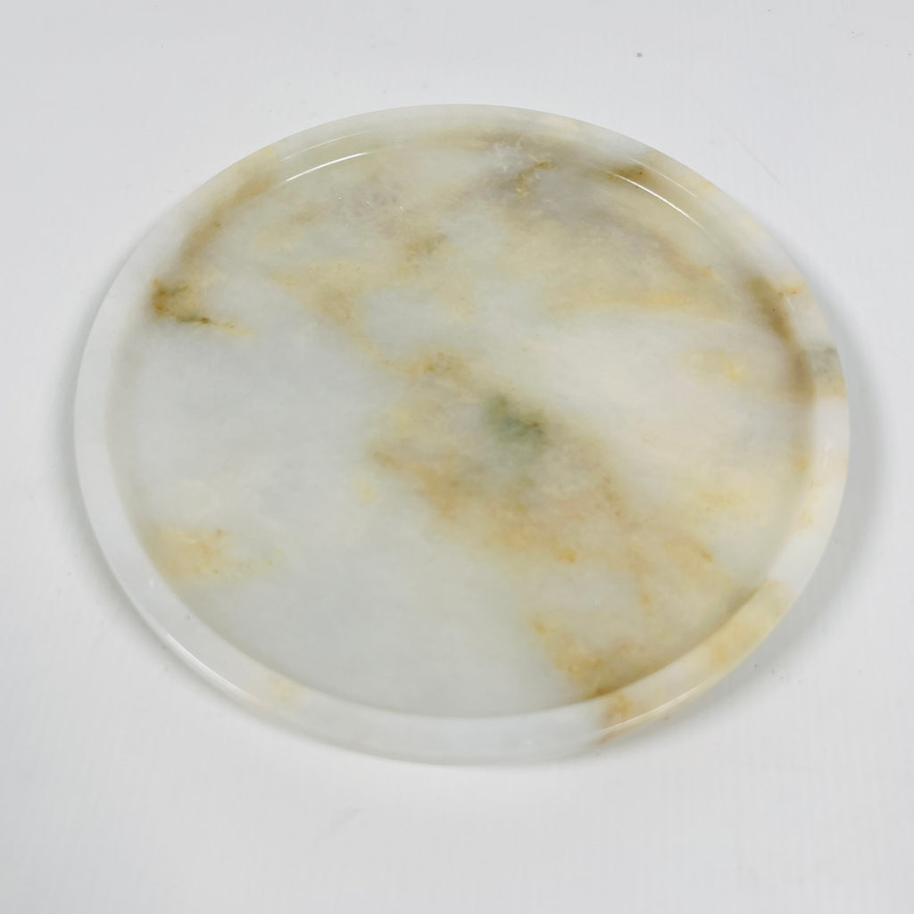 White And Yellow Onyx Plate