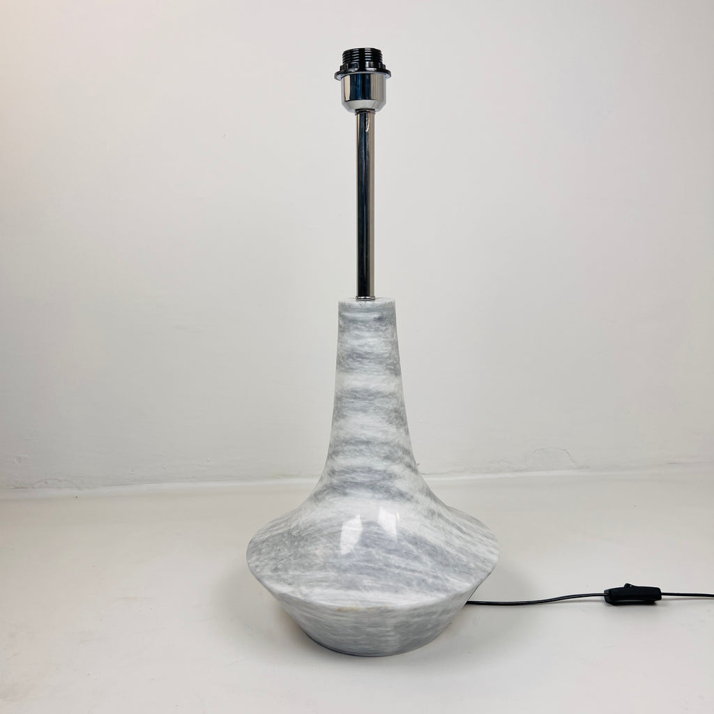 Bulged Saucer Grey Streaked Splashed Table Lamp