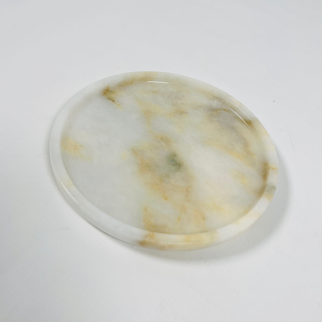 White And Yellow Onyx Plate