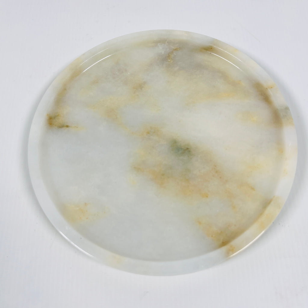 White And Yellow Onyx Plate