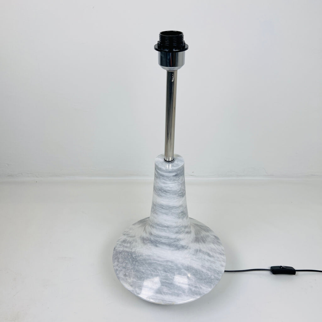 Bulged Saucer Grey Streaked Splashed Table Lamp