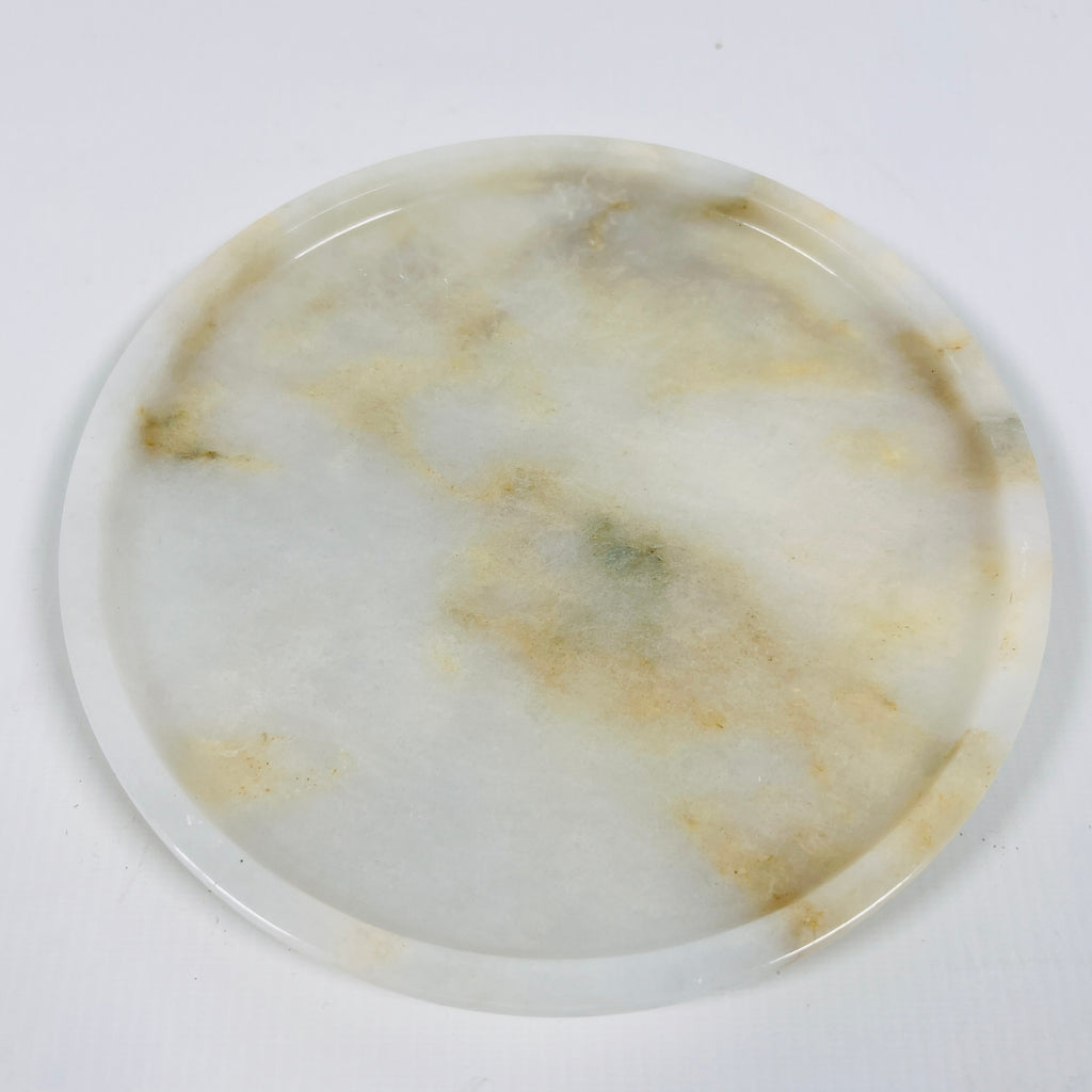 White And Yellow Onyx Plate