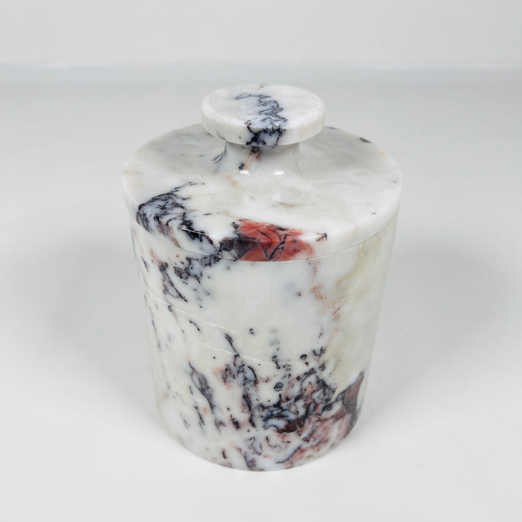 Red And White Marble Jar