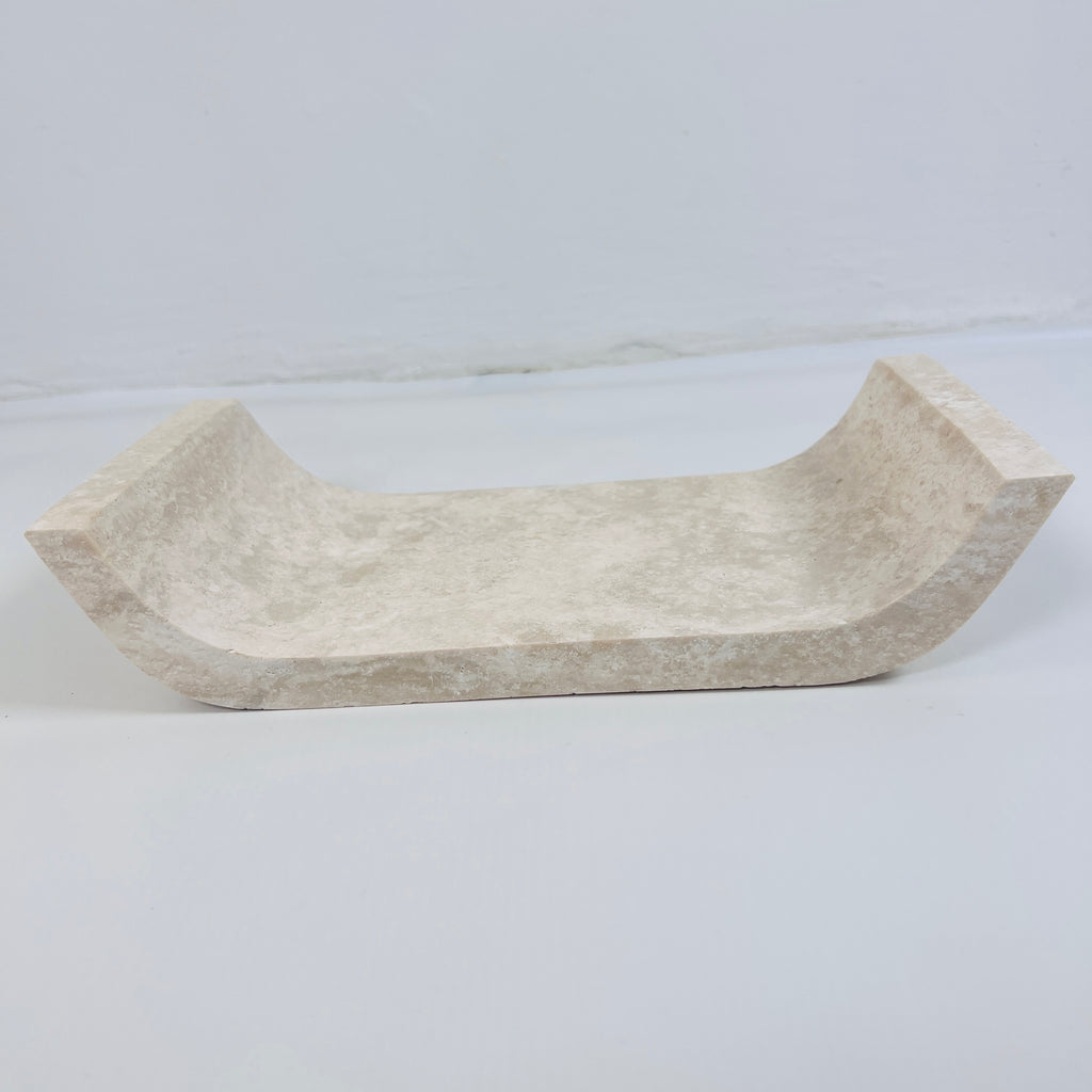 Travertine Grazed Curved Tray