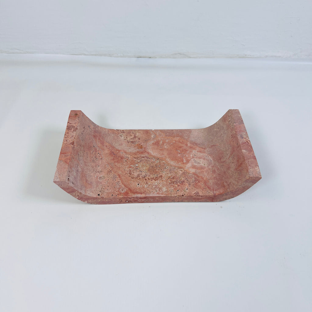 Red Travertine Curved Tray