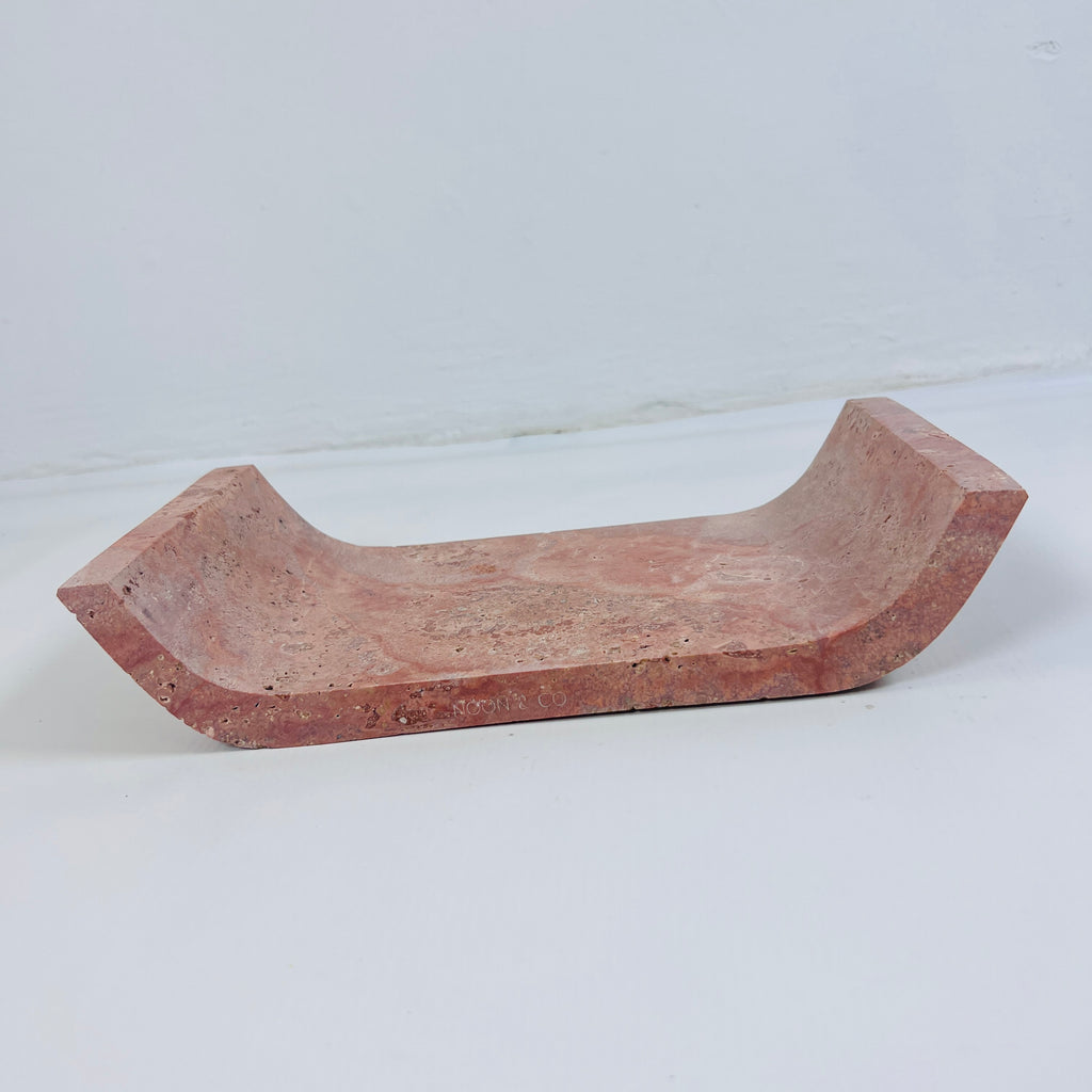 Red Travertine Curved Tray