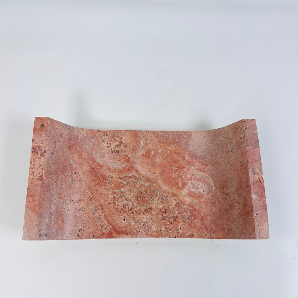 Red Travertine Curved Tray