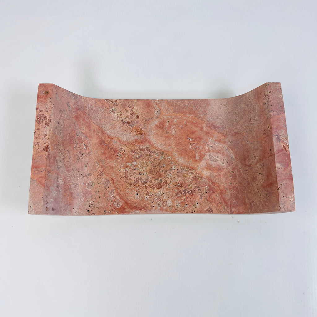 Red Travertine Curved Tray