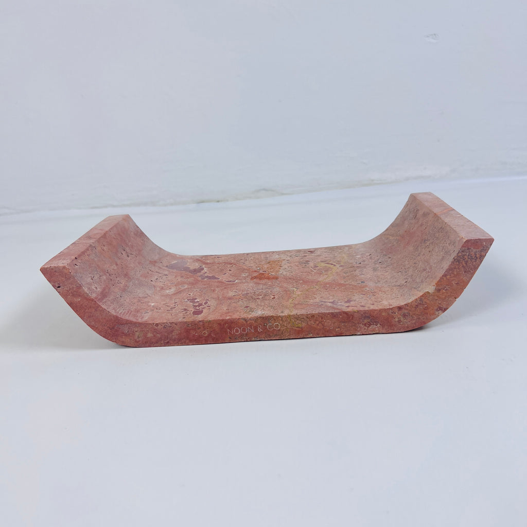 Red Travertine Curved Tray