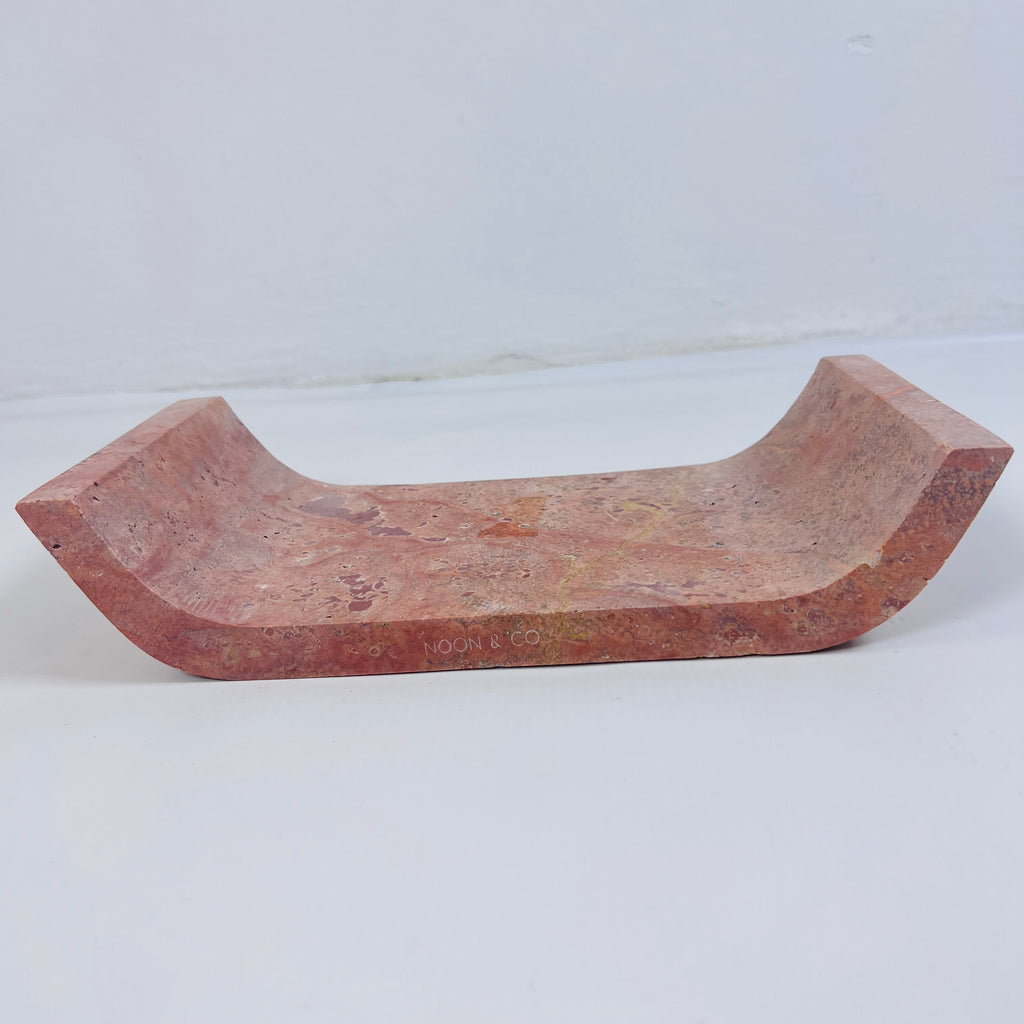 Red Travertine Curved Tray