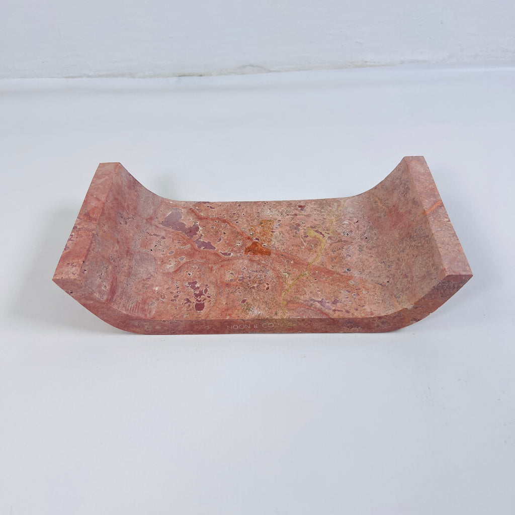 Red Travertine Curved Tray