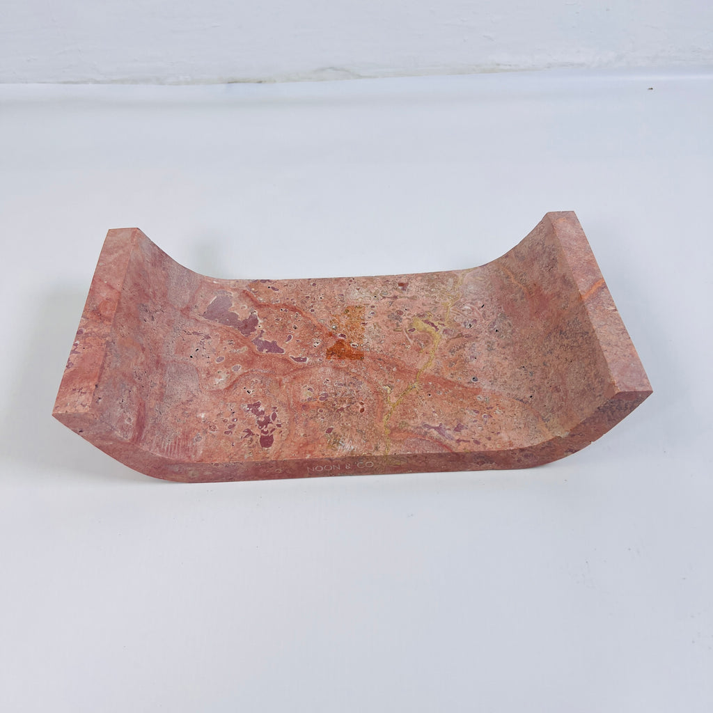 Red Travertine Curved Tray