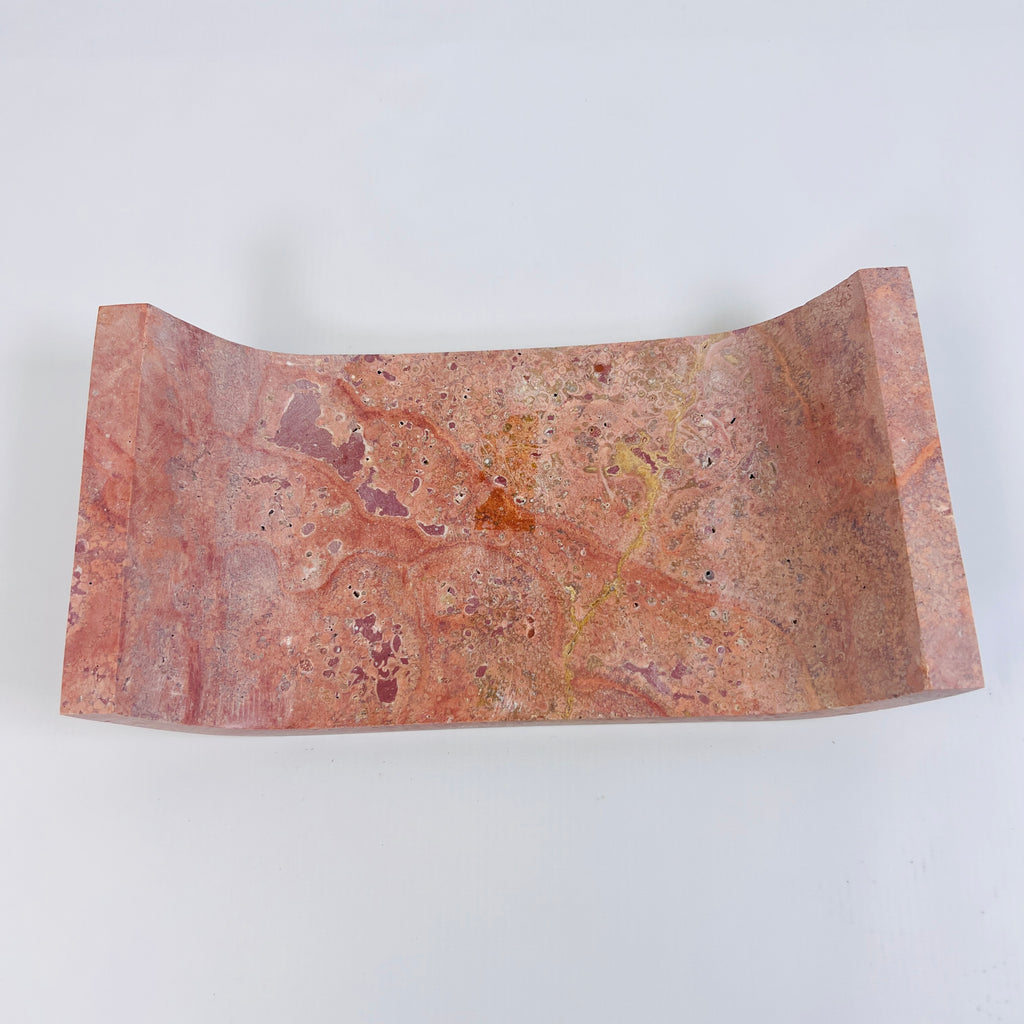 Red Travertine Curved Tray