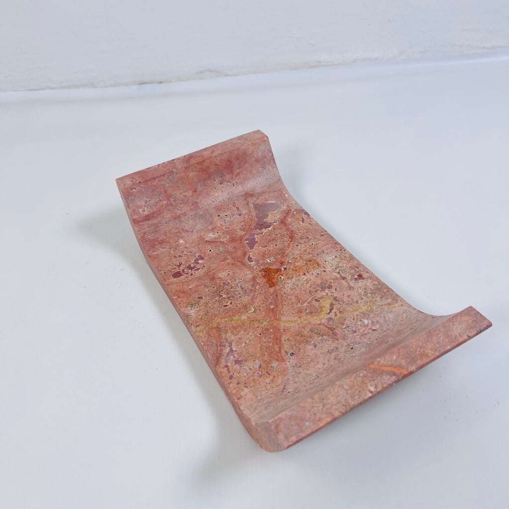 Red Travertine Curved Tray