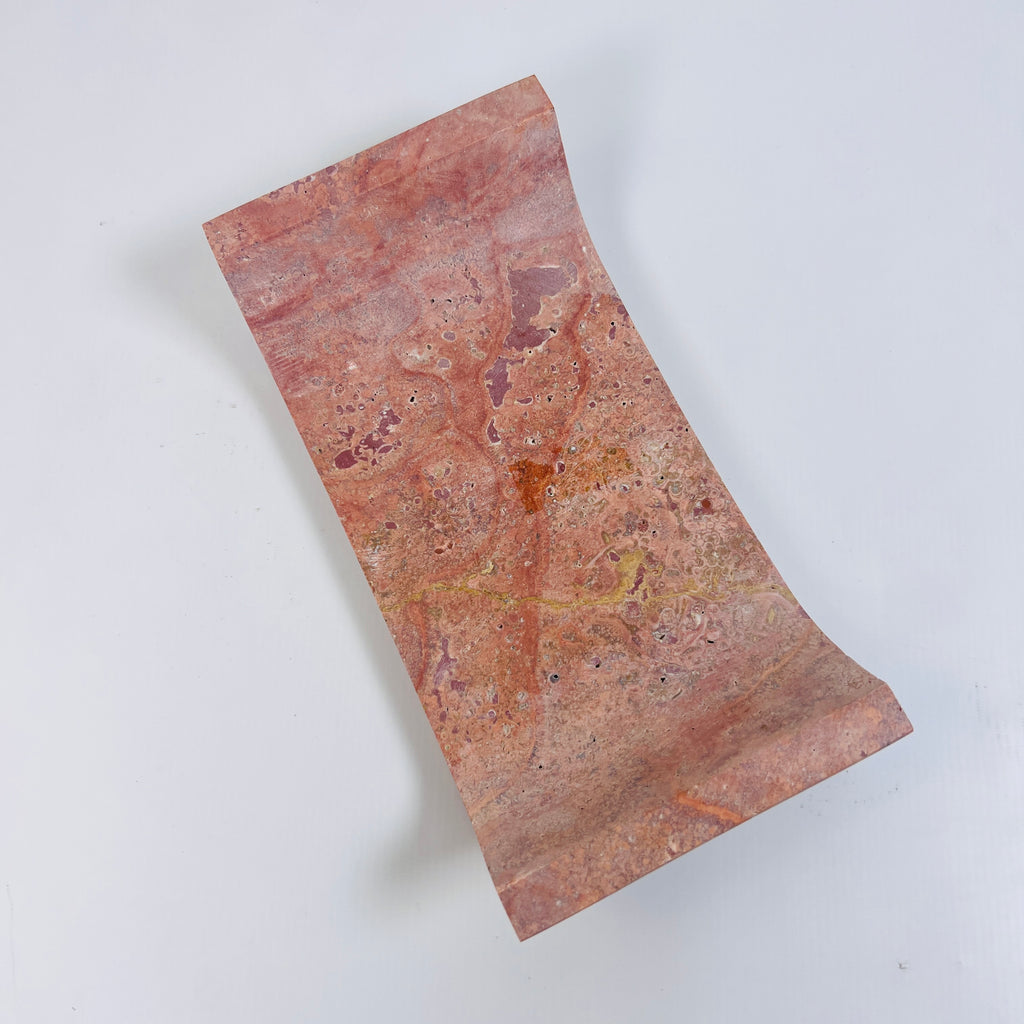 Red Travertine Curved Tray